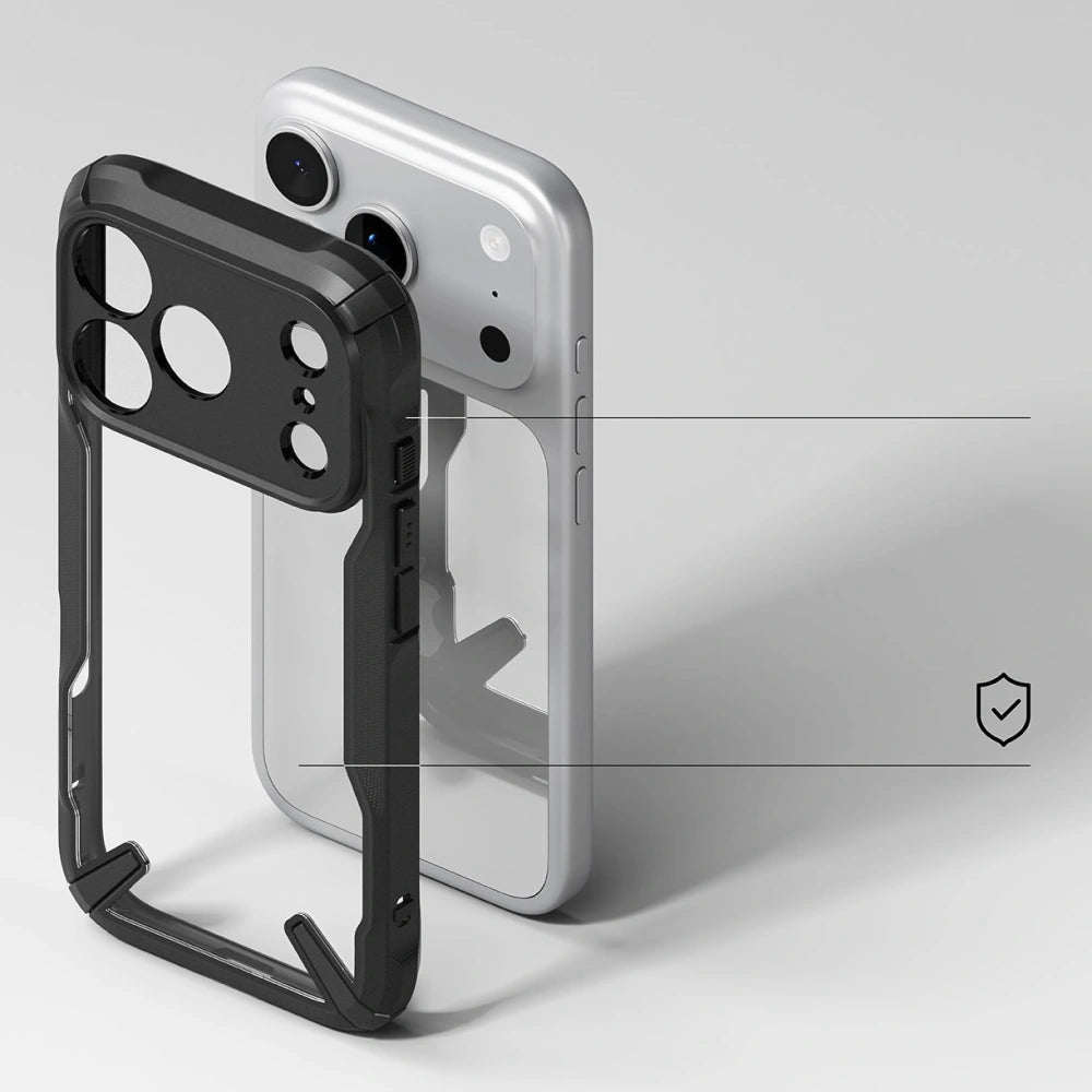 Ringke iPhone 17 Pro Max - Fusion X Σκληρή Θήκη με Πλαίσιο Σιλικόνης - Διάφανη / Black
