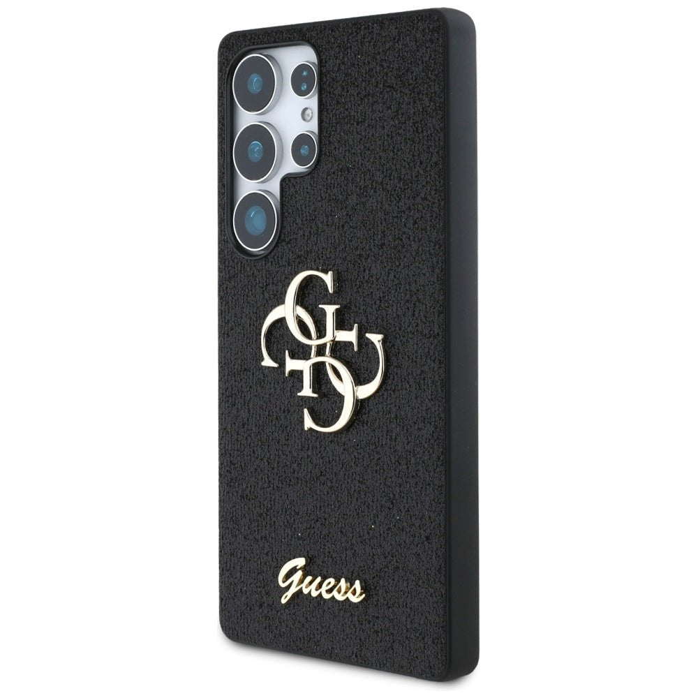 Guess Samsung Galaxy S25 Ultra - Fixed Glitter Big 4G - Σκληρή Θήκη με Πλαίσιο Σιλικόνης - Black - GUHCS25LHG4SGK