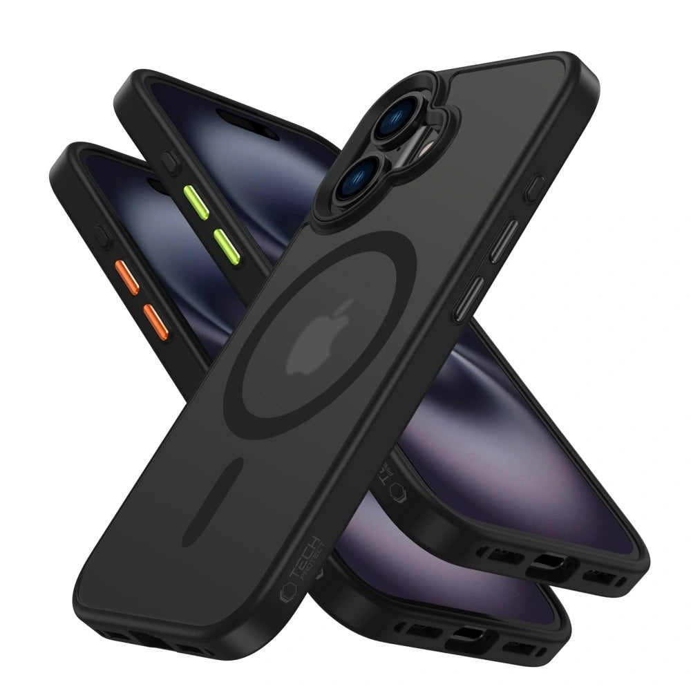 Tech - Protect iPhone 16 - MagMat XT 3 - Set - Σκληρή Θήκη με Πλαίσιο Σιλικόνης και MagSafe - Ημιδιάφανη / Matte Black