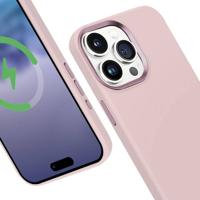 Crong iPhone 15 Pro Color Cover Lux Magnetic - Θήκη Σιλικόνης με MagSafe - Pink