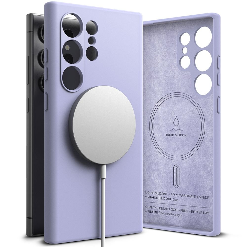 Ringke Samsung Galaxy S24 Ultra Silicone Magnetic MagSafe Case Θήκη Σιλικόνης με MagSafe - Lavender