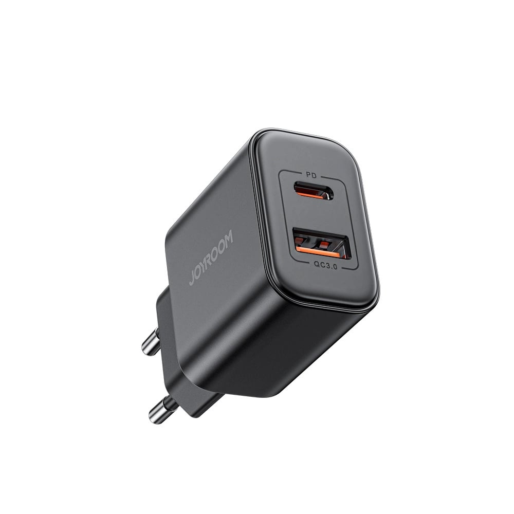 Joyroom PD 20W Οικιακός Φορτιστής Γρήγορης Φόρτισης με Θύρα USB και Θύρα Type - C και Καλώδιο Type - C to Type - C - Black - JR - TCF05