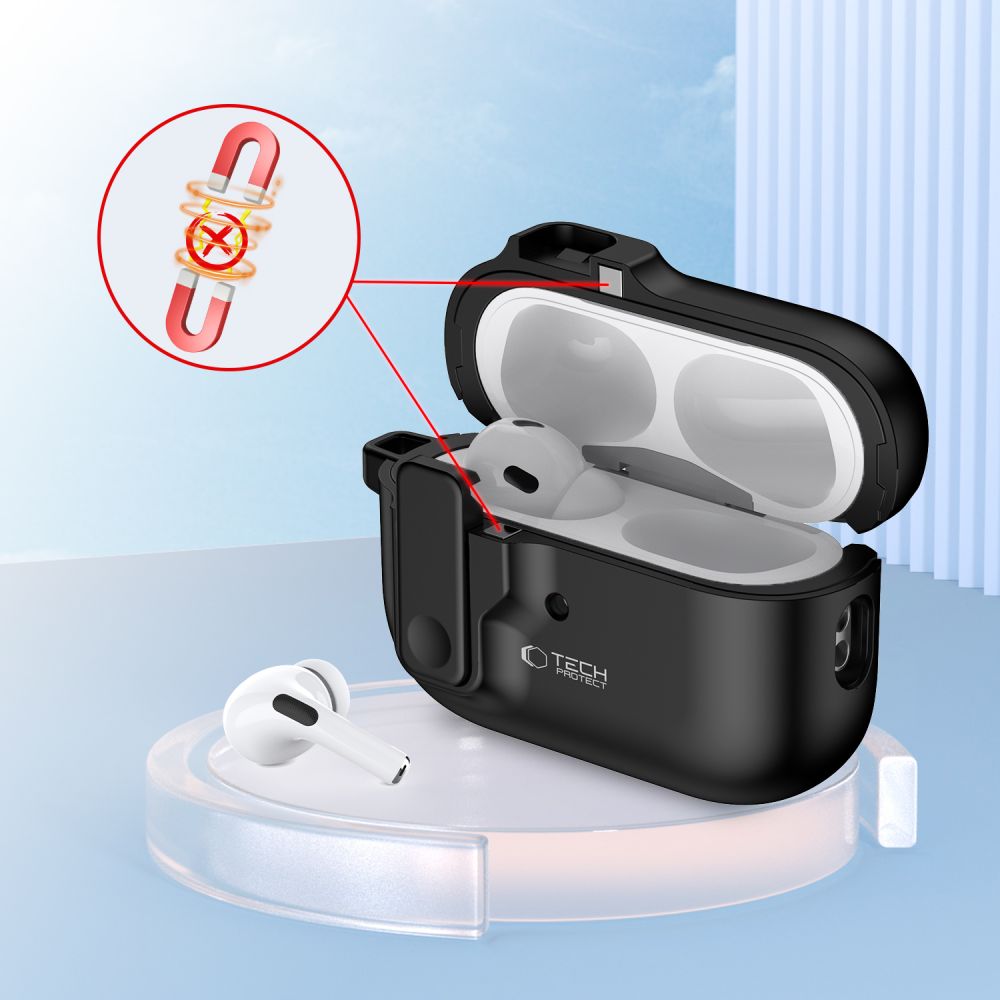 Tech - Protect AirPods Pro 1 / 2 Θήκη από Σκληρό Πλαστικ΄΄ο - Slim Hook - Black