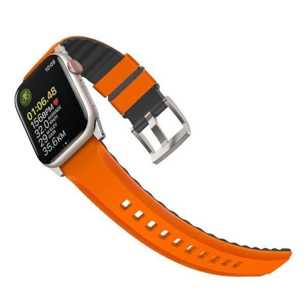 Uniq Λουράκι Apple Watch 2 / 3 / 4 / 5 / 6 / 7 / 8 / 9 / SE / ULTRA 1 / ULTRA 2 - 42 / 44 / 45 / 49 mm Linus Airosoft Σιλικόνης - Orange / Volt Orange