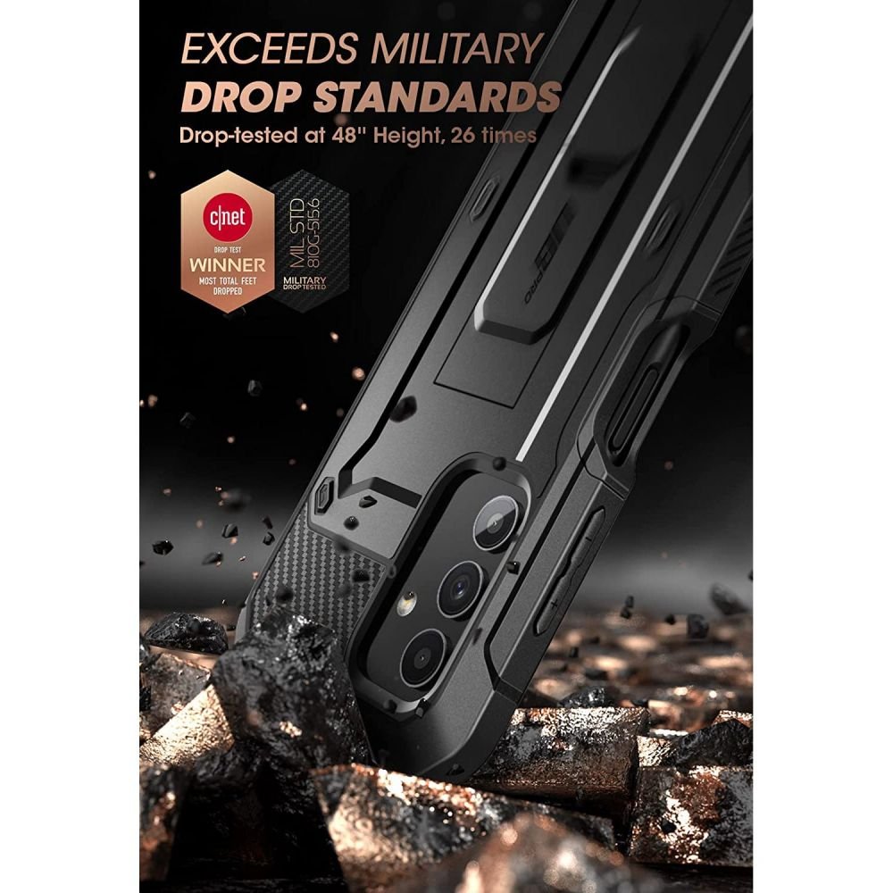 Supcase Samsung Galaxy A13 4G Unicorn Beetle Pro Σκληρή Θήκη με Προστασία Οθόνης και Stand - Black