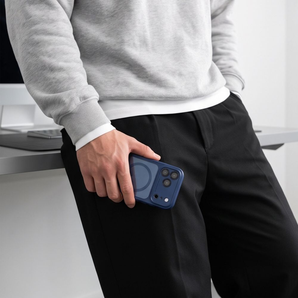 Tech-Protect iPhone 18 Pro / iPhone 17 Pro - Σκληρή Θήκη MagSafe με Πλαίσιο Σιλικόνης - MagPeak CC - Deep Blue / Clear