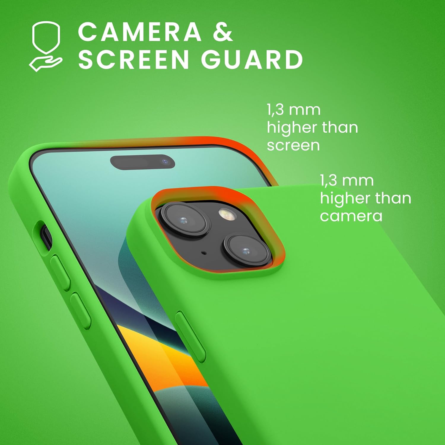 KW iPhone 15 Θήκη Σιλικόνης Rubberized TPU - Lime Green - 61953.159