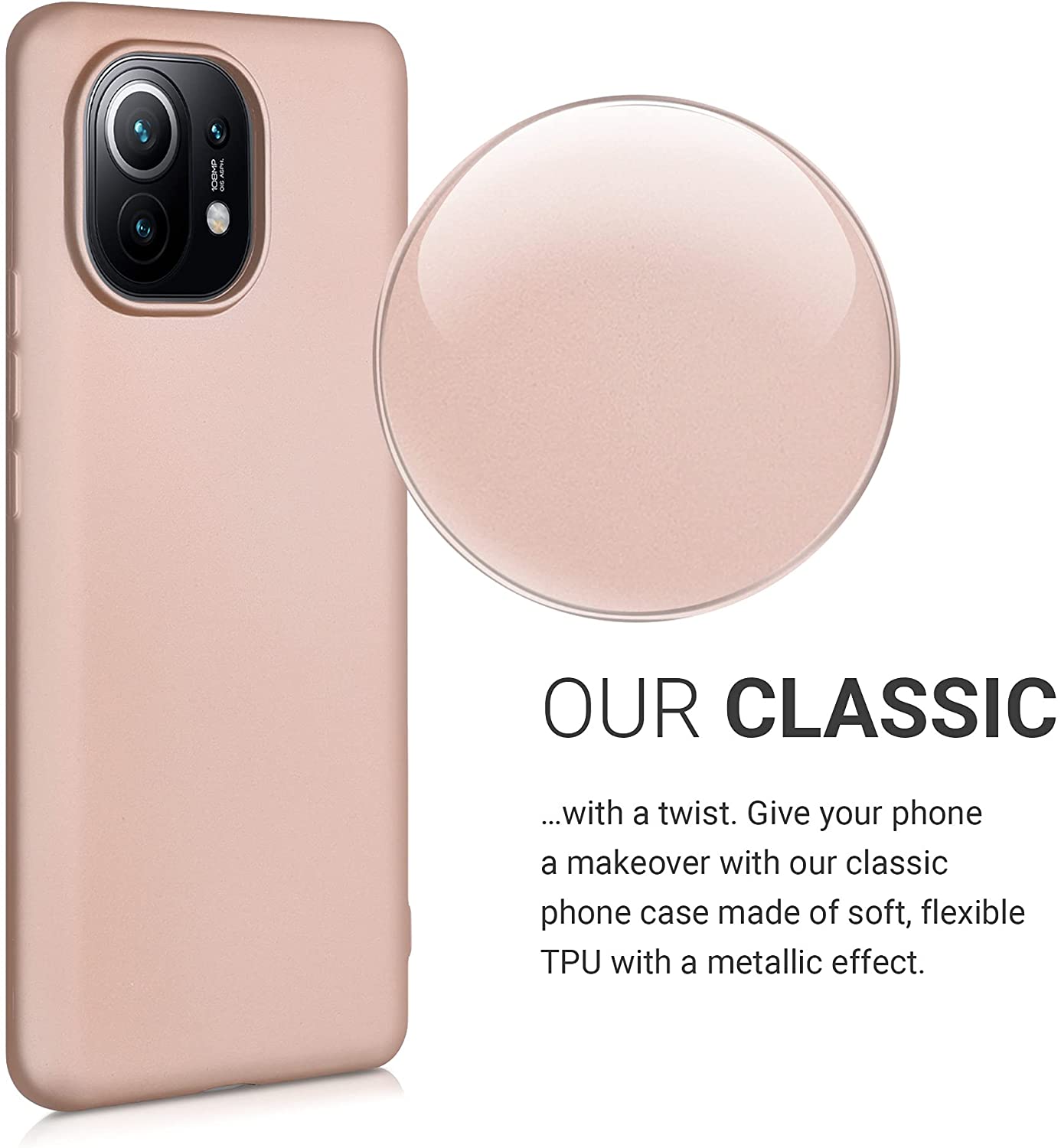 KW Xiaomi Mi 11 Θήκη Σιλικόνης TPU - Metallic Rose Gold - 54189.31