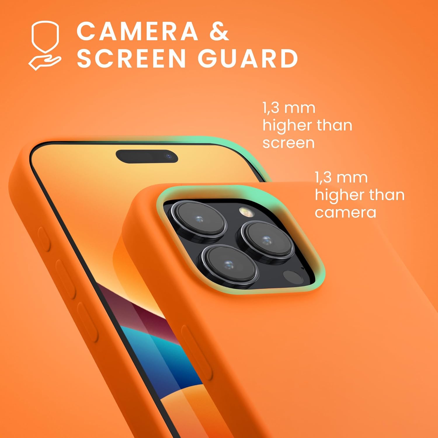 KW iPhone 15 Pro Θήκη Σιλικόνης Rubberized TPU - Fruity Orange