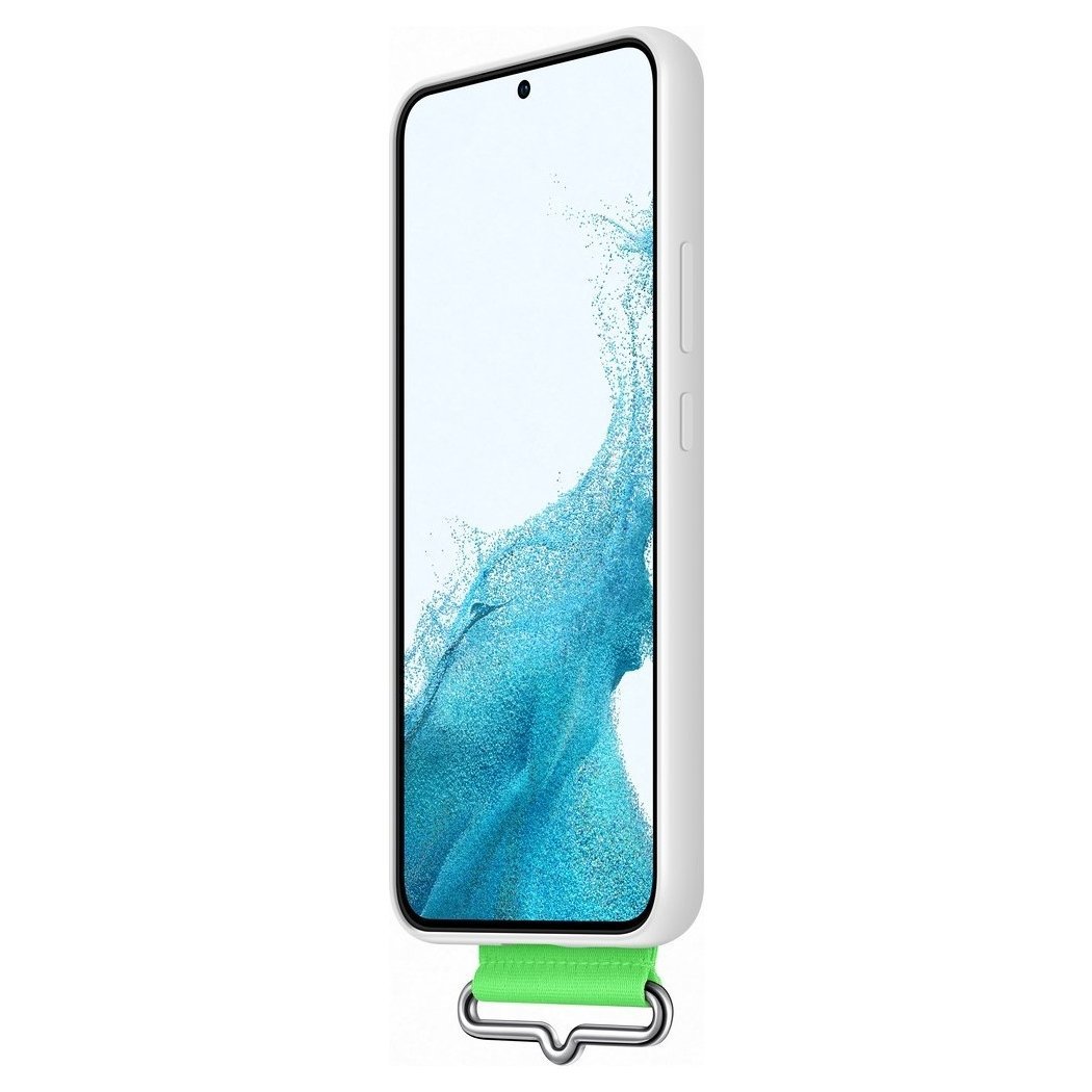 Samsung Silicone Strap Cover Samsung Galaxy S22 Plus Θήκη Σιλικόνης - White / Green - EF - GS906TWEGWW