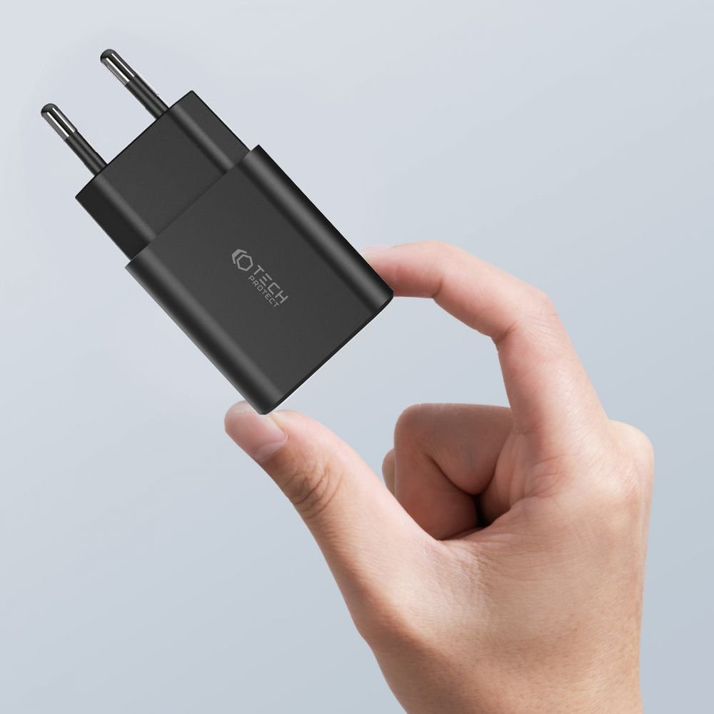Tech - Protect NC30W QC3.0 Οικιακός Φορτιστής Γρήγορης Φόρτισης με 1 Θύρα Type C και 1 Θύρα USB - Black