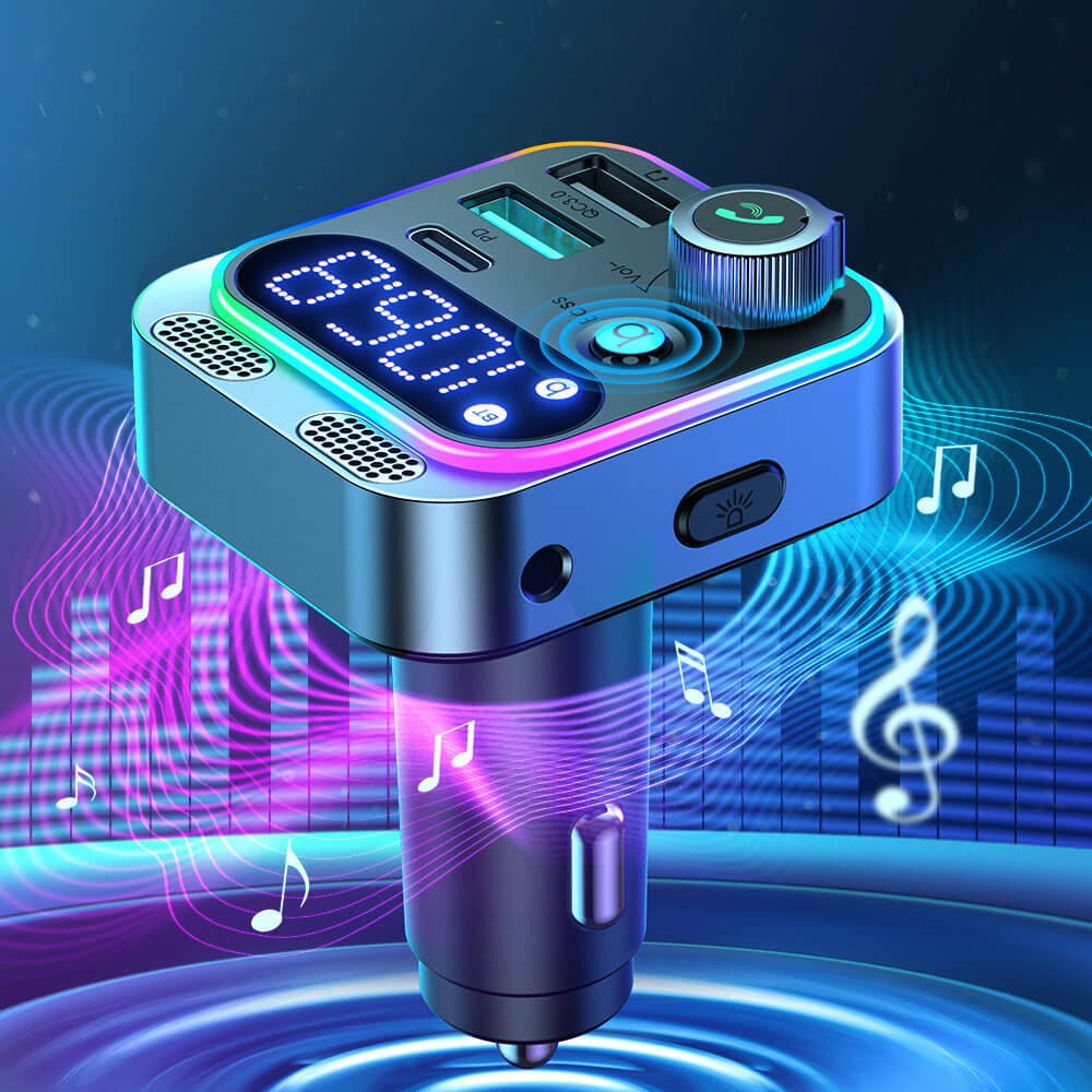 Joyroom JR - CL16 Bluetooth 5.0 FM Transmitter για Αναπαραγωγή Μουσικής / Κλήσεις / Φόρτιση Κινητών στο Αυτοκίνητο 48W - Black