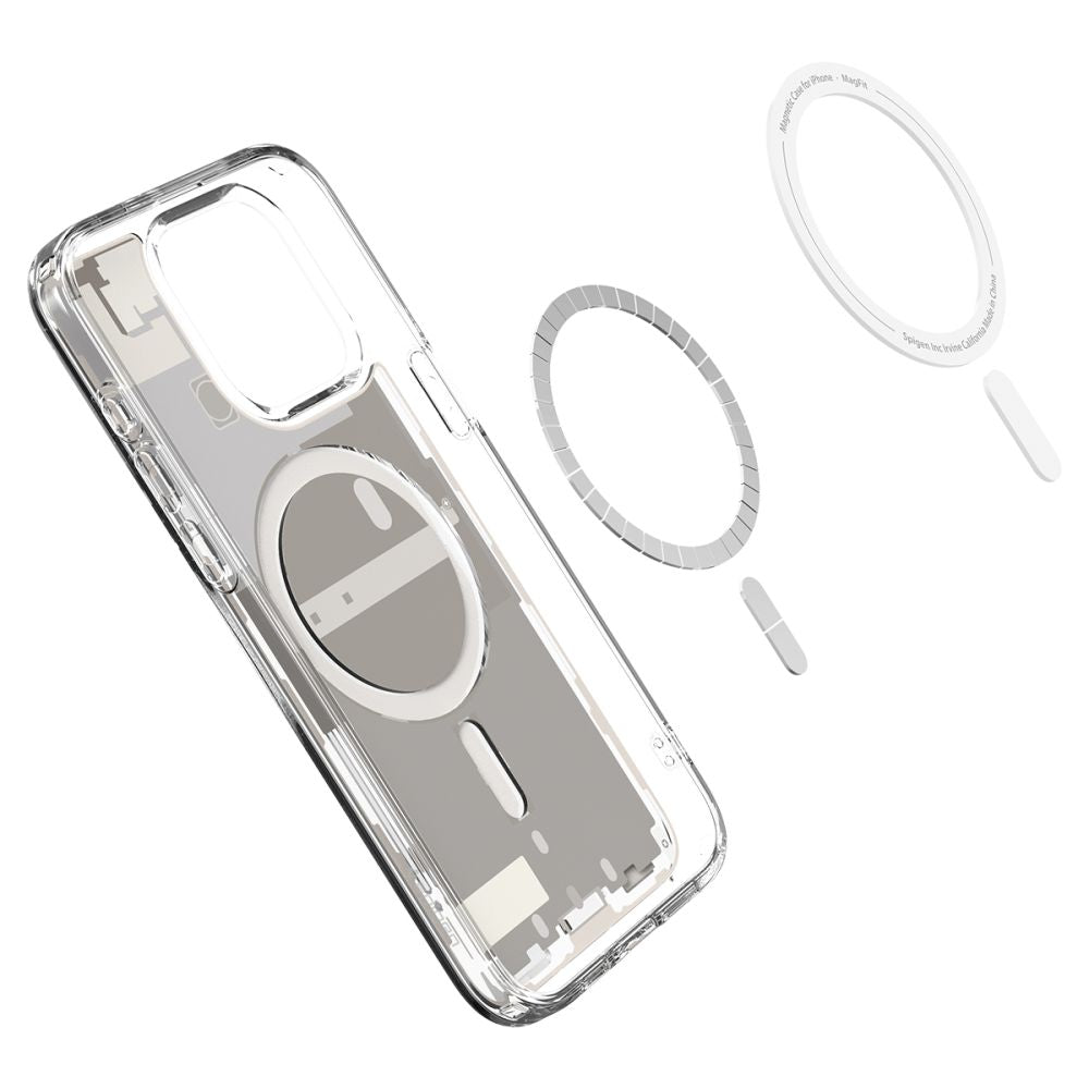 Spigen iPhone 15 Pro Ultra Hybrid Mag Σκληρή Θήκη με Πλαίσιο Σιλικόνης Και MagSafe - Zero One Natural Titanium