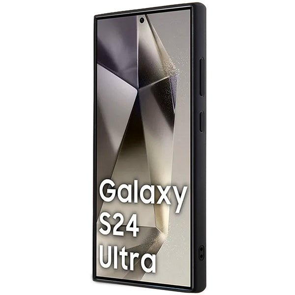 Guess Samsung Galaxy S24 Ultra - Rhinestone Triangle - Σκληρή Θήκη με Πλαίσιο Σιλικόνης - Gold - GUHCS24LHDGPPD