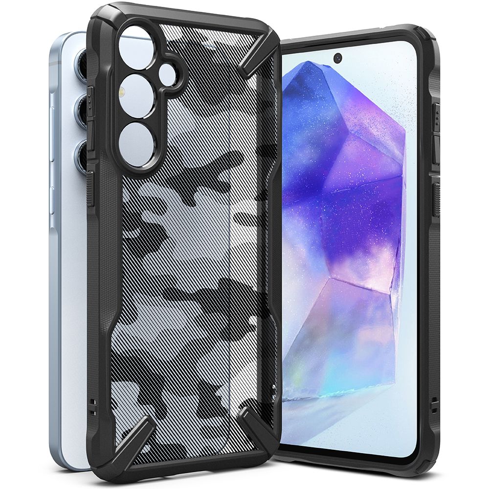 Ringke Samsung Galaxy A55 5G Fusion X Σκληρή Θήκη με Πλαίσιο Σιλικόνης - Camo Black
