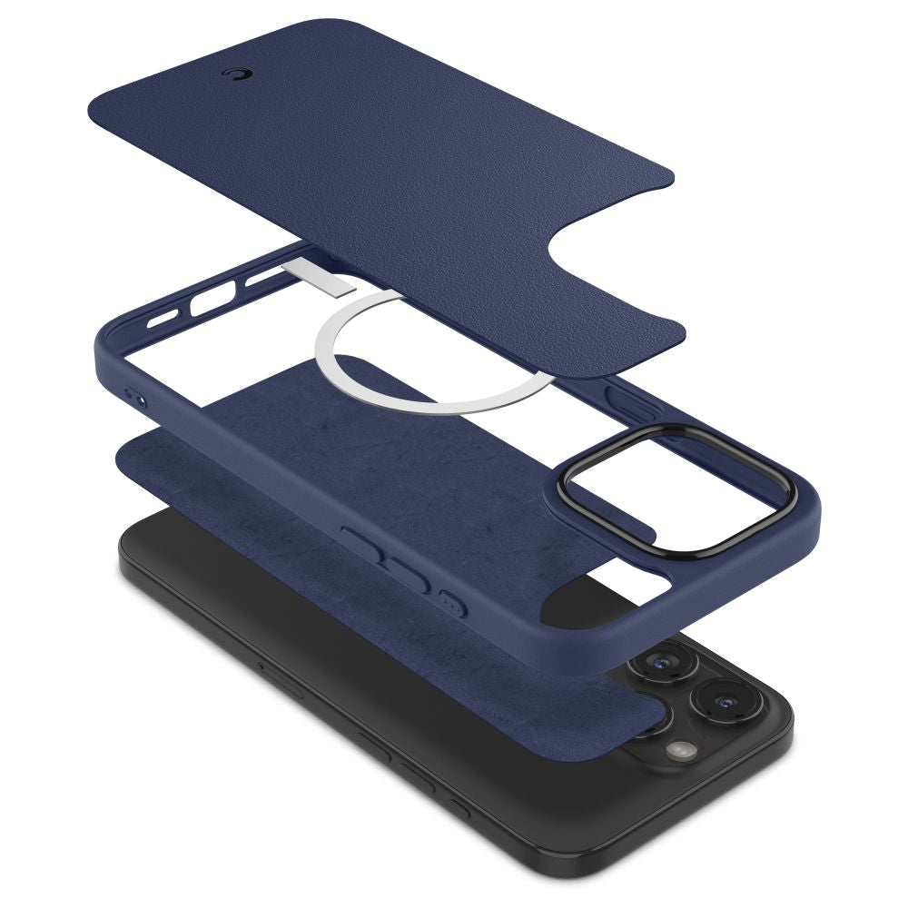 Spigen Cyrill iPhone 15 Pro Max Kajuk Mag Θήκη με Επένδυση Συνθετικού Δέρματος και MagSafe - Navy Blue