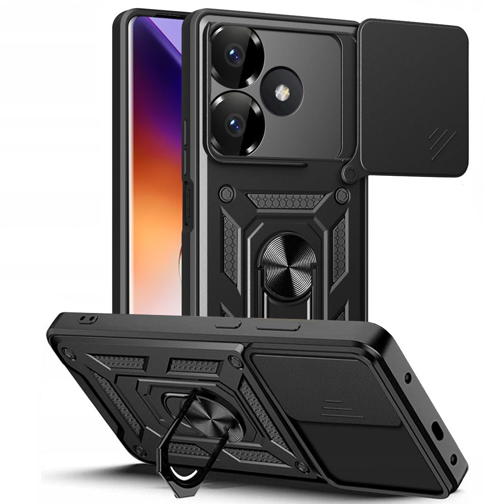 Tech - Protect Xiaomi Redmi 13 Camshield Pro Σκληρή Θήκη με Πλαίσιο Σιλικόνης και Δαχτυλίδι Συγκράτησης - Black