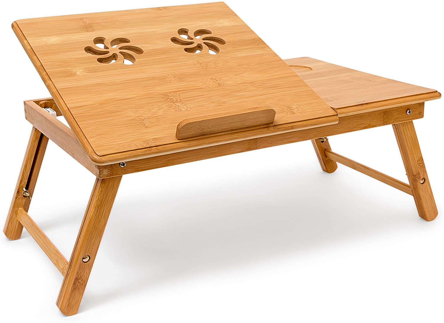 Relaxdays Τραπεζάκι Κρεβατιού για Φορητό Υπολογιστή με Πτυσσόμενη Βάση - Natural - 4052025191474