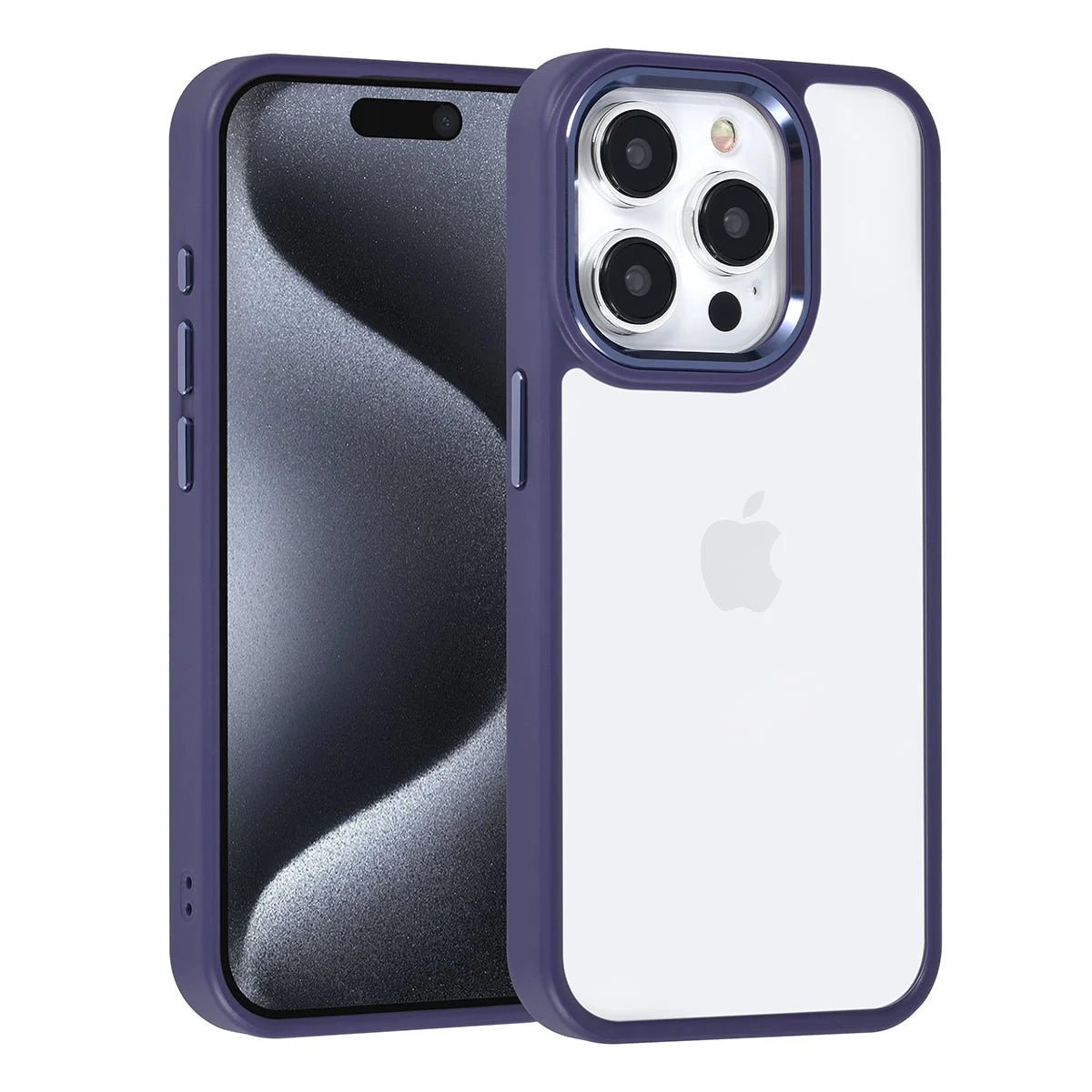 Tuniq iPhone 15 Pro - Σκληρή Θήκη με Πλαίσιο Σιλικόνης - Μοβ / Διάφανο
