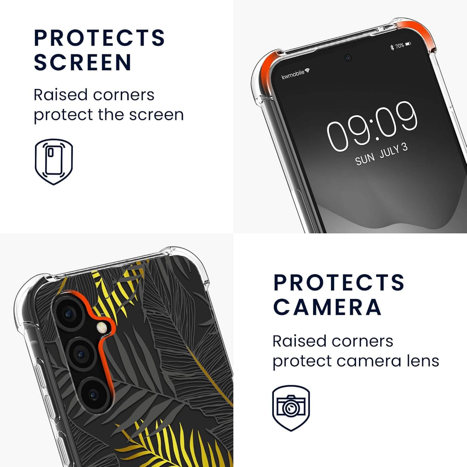 KW Samsung Galaxy A35 5G Θήκη Σιλικόνης TPU με Λουράκι - Design Jungle - Yellow / Grey / Διάφανη