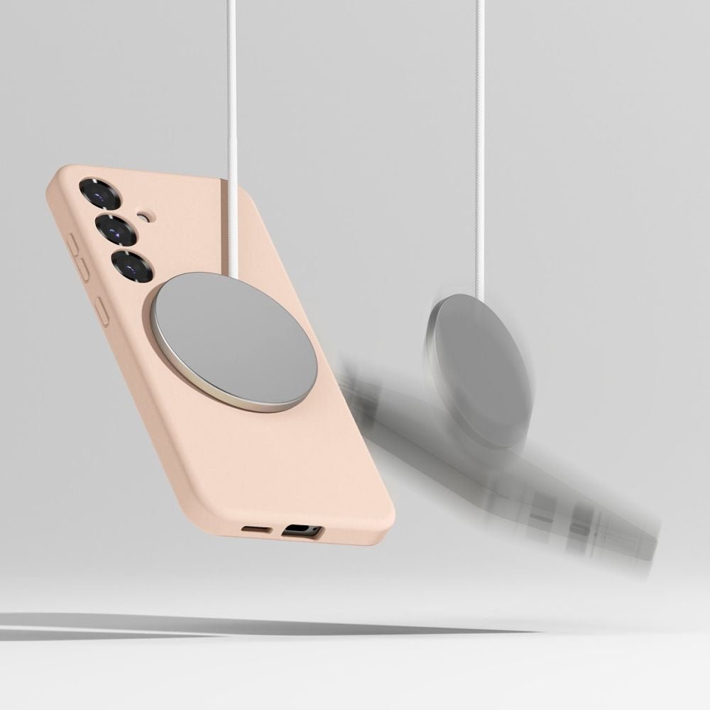 Ringke Samsung Galaxy S25 Silicone Magnetic MagSafe Case Θήκη Σιλικόνης με MagSafe - Pink Sand