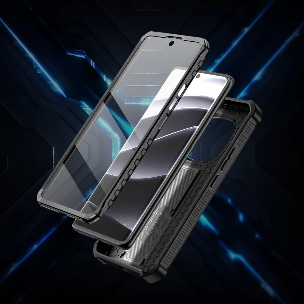 Tech - Protect Xiaomi Redmi Note 14 Pro 5G / Poco X7 Kevlar Pro Θήκη 360 Full Body με Προστασία Οθόνης και Stand - Black