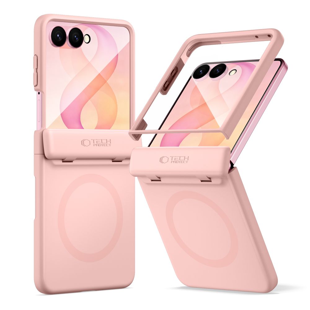 Tech-Protect Samsung Galaxy Z Flip8 - Σκληρή Θήκη MagSafe με Προστασία Οθόνης και Stand - Kevlar Aura - Pink