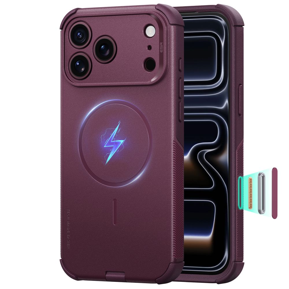 ESR iPhone 18 Pro Max / iPhone 17 Pro Max - Σκληρή Θήκη MagSafe με Πλαίσιο Σιλικόνης - Cyber Tough - Deep Burgundy