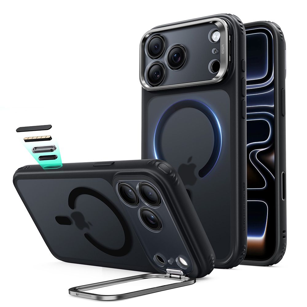 ESR iPhone 18 Pro / iPhone 17 Pro - Σκληρή Θήκη MagSafe με Πλαίσιο Σιλικόνης και Σταντ - Classic Hybrid Kickstand - Frosted Black
