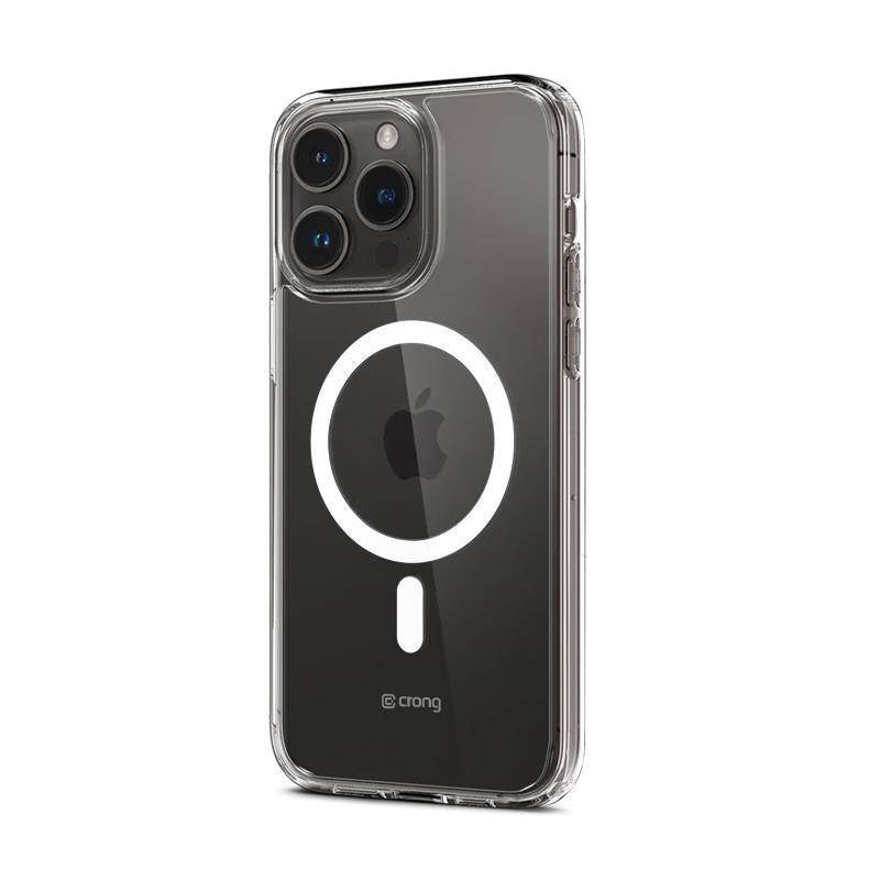 Crong iPhone 15 Pro Clear Mag Cover - Σκληρή Θήκη με Πλαίσιο Σιλικόνης και MagSafe - Clear