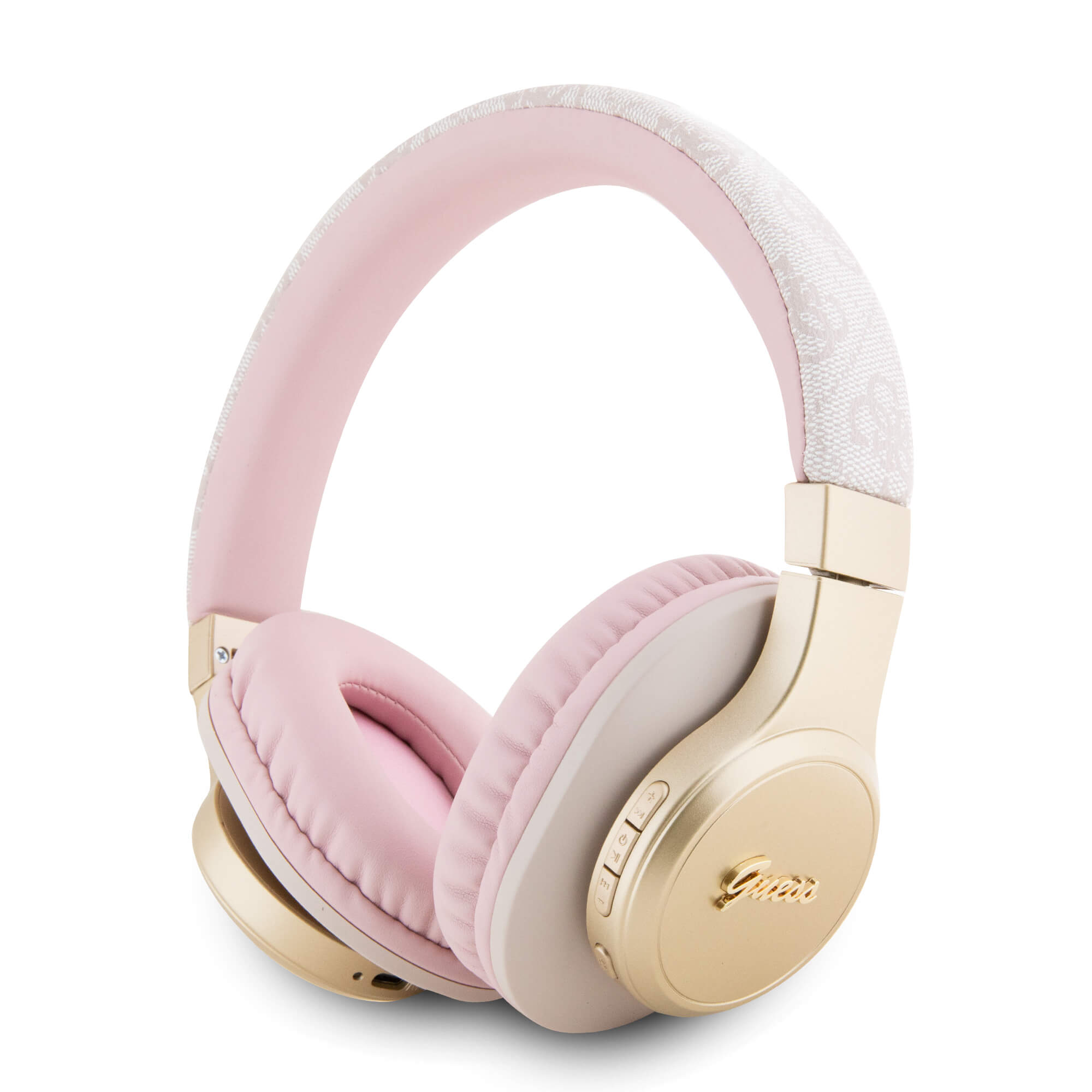 Guess Over - Ear 4G Script - Ασύρματα Bluetooth Ακουστικά - Pink