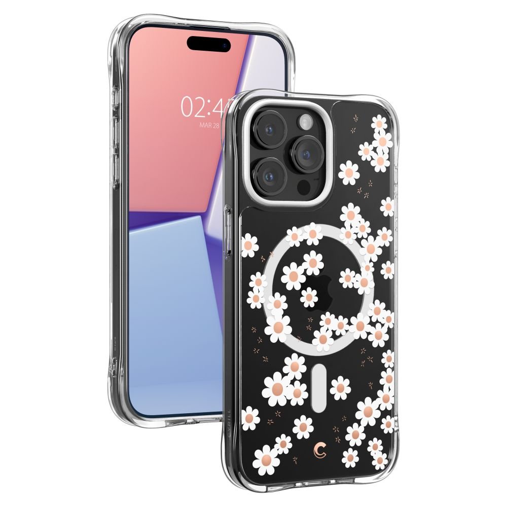 Spigen Cyrill iPhone 15 Pro Max Cecile Mag Σκληρή Θήκη με Πλαίσιο Σιλικόνης και MagSafe - White Daisy