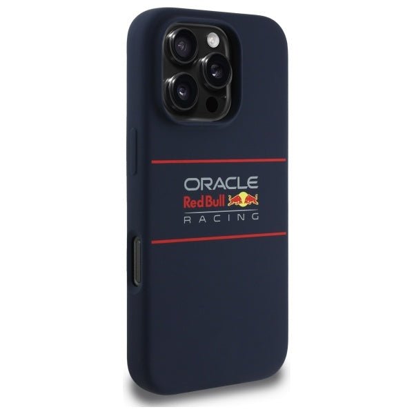 Red Bull iPhone 16 Pro Max - Silicone Horizontal Logo - MagSafe Σκληρή Θήκη με Πλαίσιο Σιλικόνης - Navy - RBHMP16X24SIHSRV