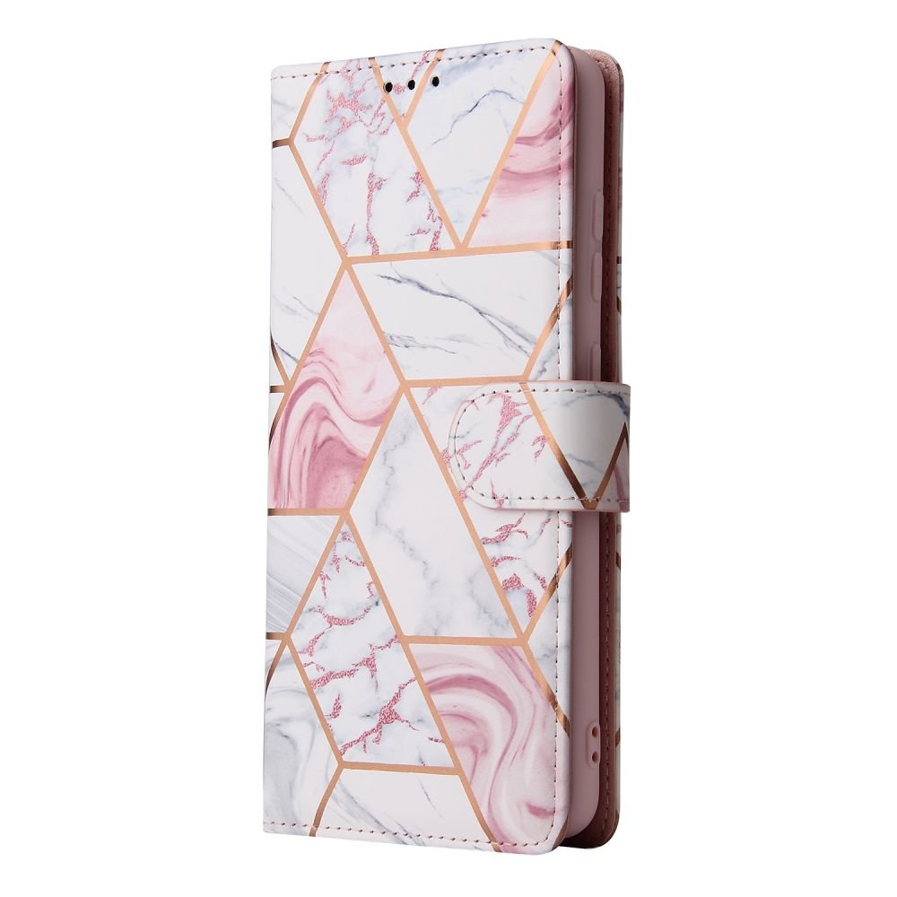 Tech - Protect iPhone 13 Pro Θήκη Πορτοφόλι Stand από Δερματίνη - Marble Pink