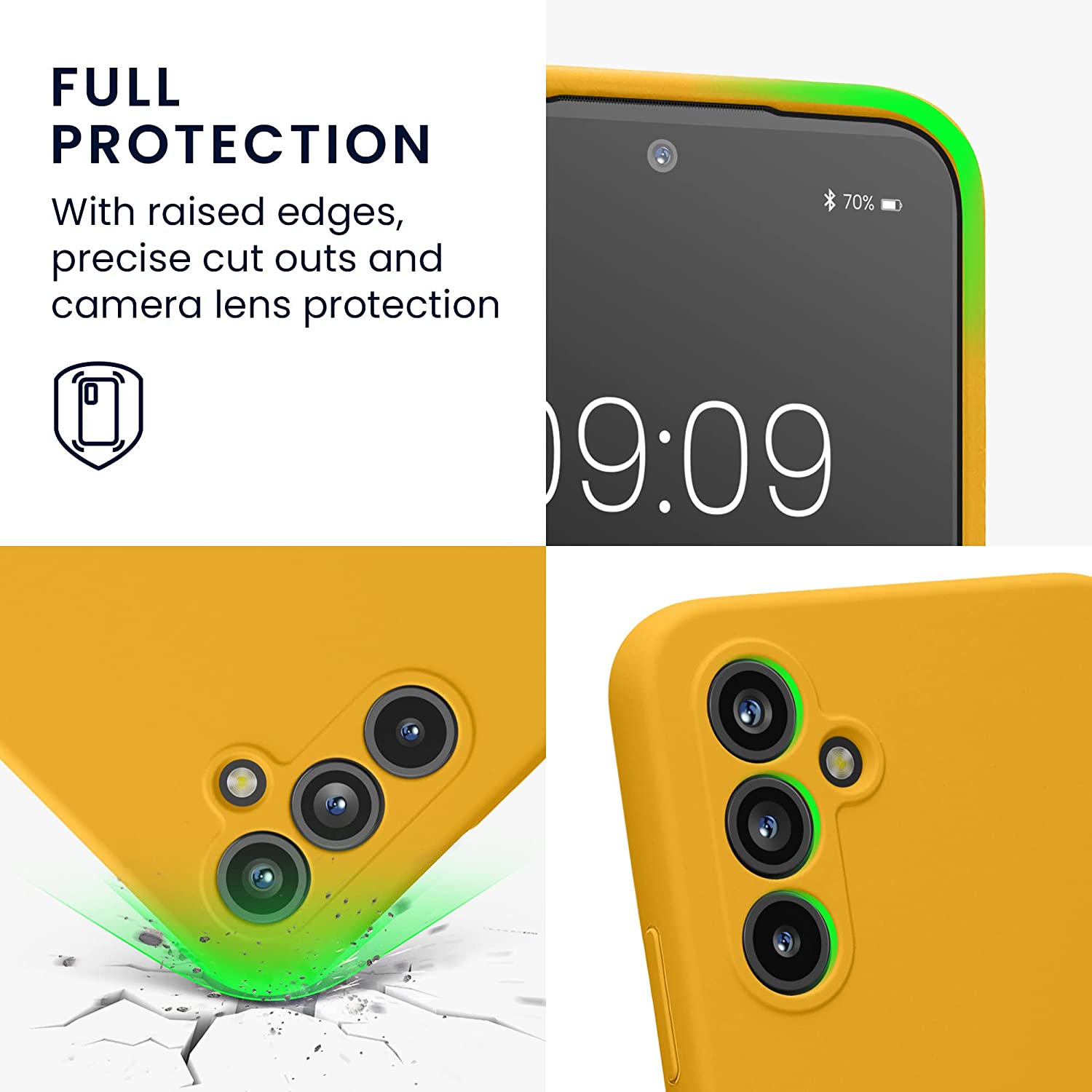 KW Samsung Galaxy A54 5G Θήκη Σιλικόνης Rubberized TPU - Honey Yellow - 60795.143