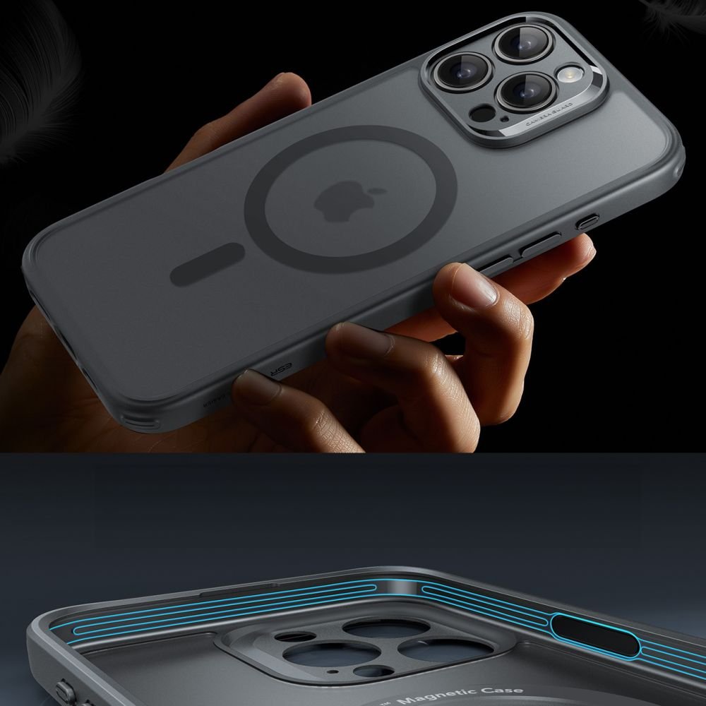 ESR iPhone 16 Pro Max - Classic Pro Halolock - Σετ με 1 Αντιχαρακτικό Γυαλί Οθόνης και Θήκη MagSafe - Frosted Grey