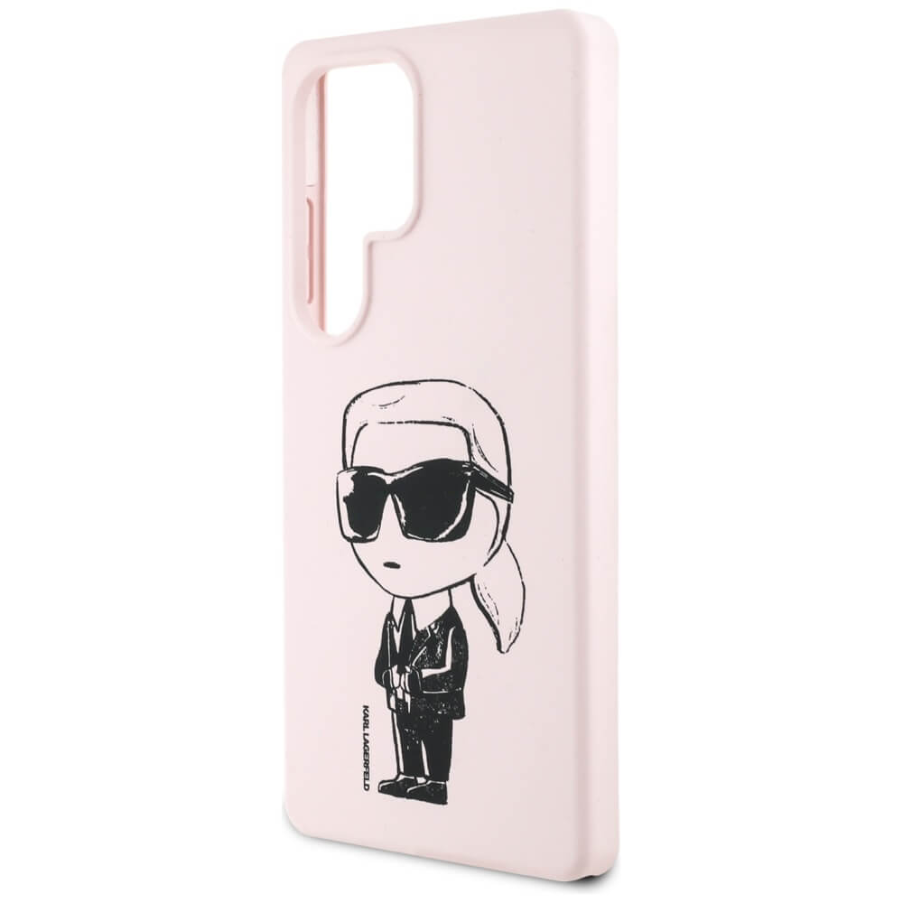 Karl Lagerfeld Samsung Galaxy S25 Ultra - Silicone Graffiti Ikonik Printed Logo - Σκληρή Θήκη Σιλικόνης με MagSafe - Pink - KLHMS25LPNYKGRTP