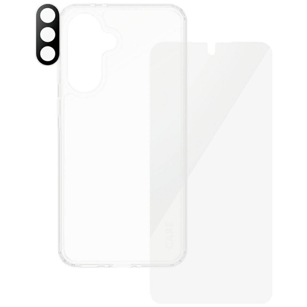 Care by PanzerGlass Samsung Galaxy A36 5G - Flagship 3in1 Σετ με 1 Αντιχαρακτικό Γυαλί Οθόνης, 1 Αντιχαρακτικό Γυαλί για την Κάμερα και 1 Σκληρή Θήκη - Clear