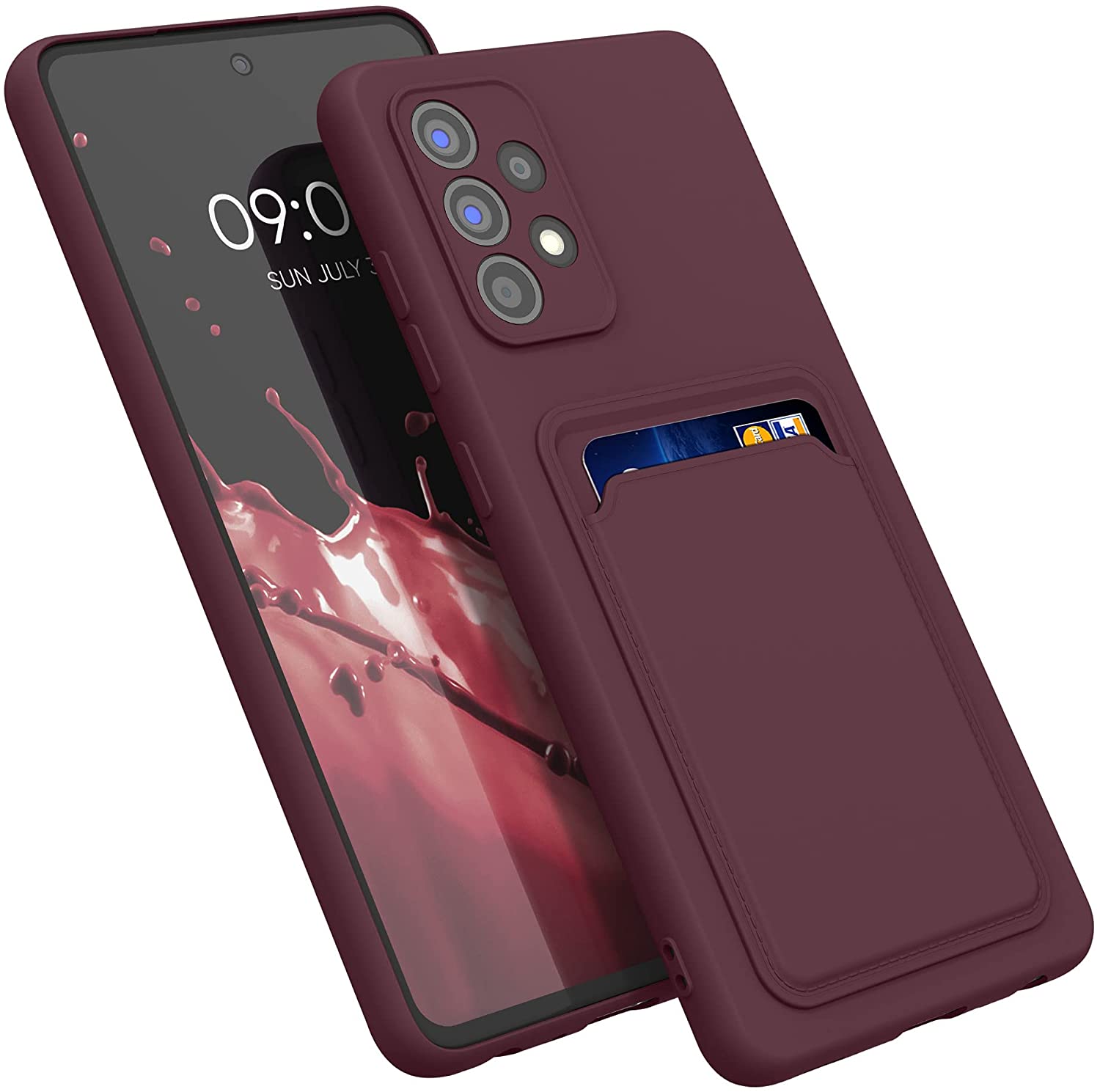 KW Samsung Galaxy A52 / A52 5G / A52s 5G Θήκη Σιλικόνης TPU με Υποδοχή για Κάρτα - Tawny Red - 55083.190