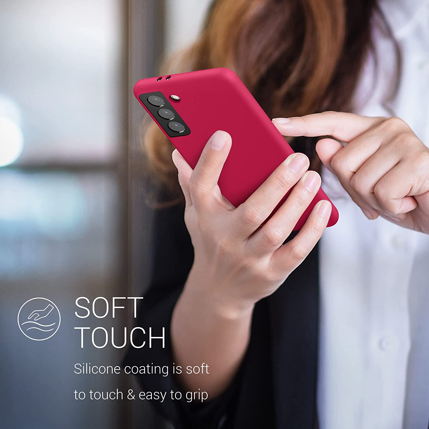 KW Samsung Galaxy S21 Θήκη Σιλικόνης Rubber TPU - Sweet Cherry - 54056.229