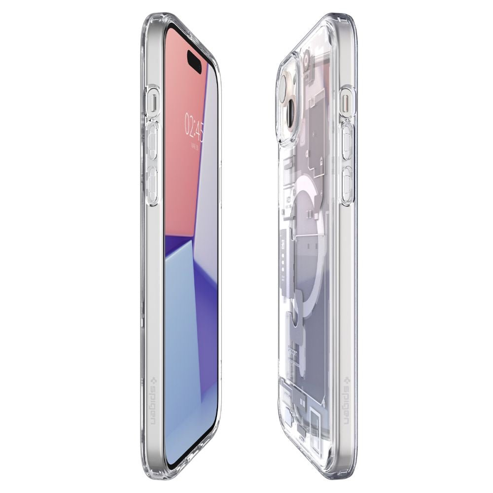 Spigen iPhone 15 Plus Ultra Hybrid Mag Σκληρή Θήκη με Πλαίσιο Σιλικόνης Και MagSafe - Zero One White