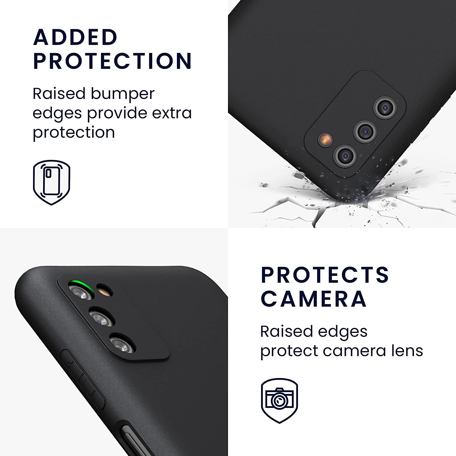 KW Samsung Galaxy A03s Θήκη Σιλικόνης TPU - Matte Black - 56517.47