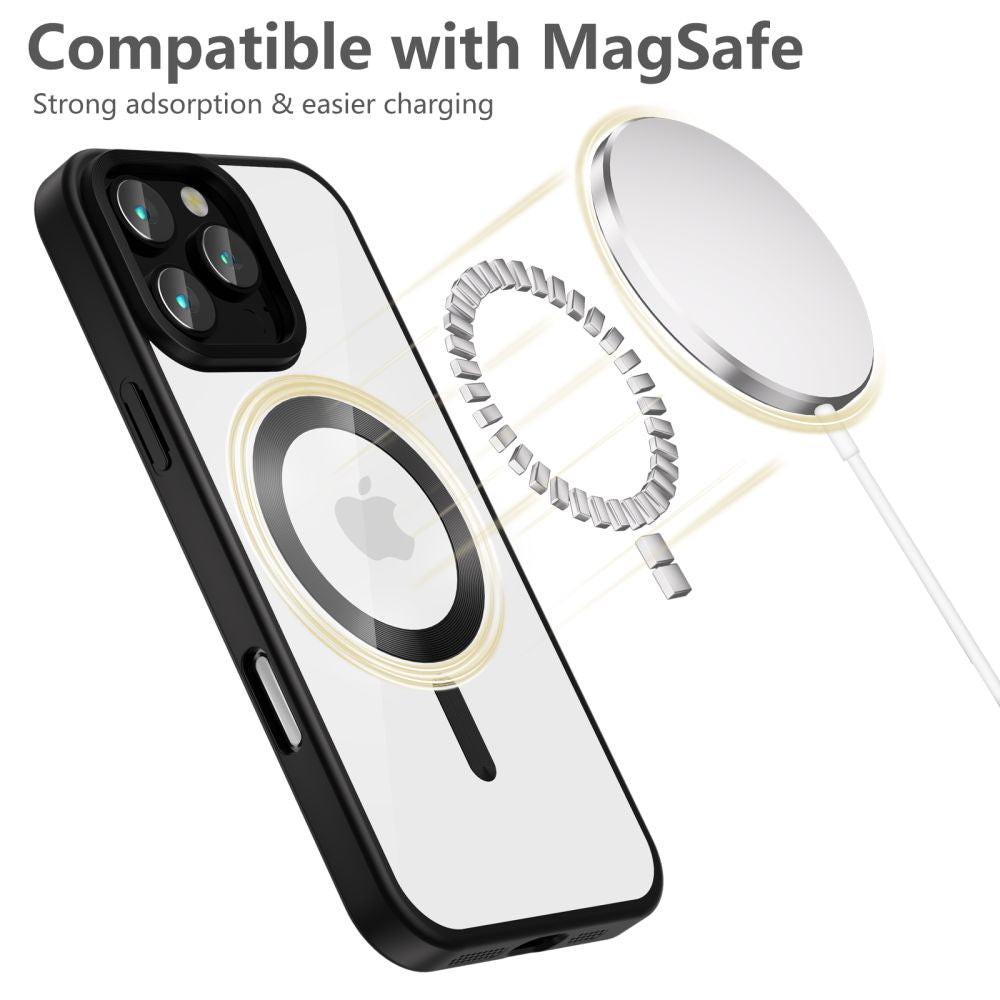 Tech - Protect iPhone 16 Pro MagFlex Θήκη Σιλικόνης TPU με MagSafe - Διάφανη / Satin Black