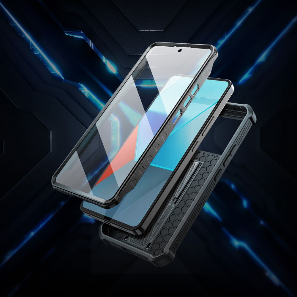 Tech - Protect Xiaomi Redmi Note 13 Pro 5G / Poco X6 5G Kevlar Cam+ Θήκη 360 Full Body με Προστασία για την Οθόνη και την Κάμερα και Stand - Black