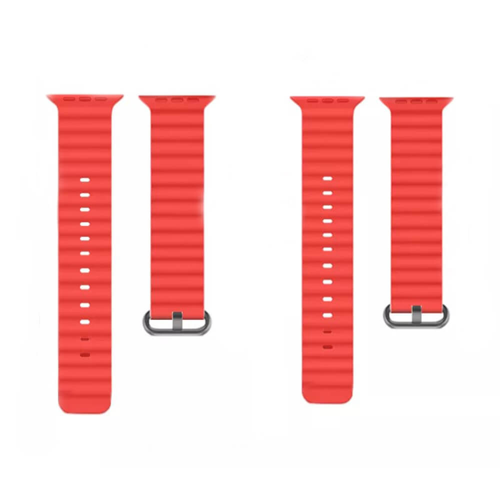 Techsuit Λουράκι Apple Watch 2/3/4/5/6/7/8/9/10/11 - SE (1/2/3) - 38/40/41/42mm Watchband W038 Σιλικόνης - Red