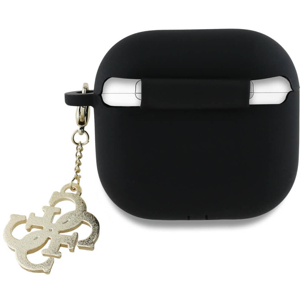 Guess AirPods 4 Θήκη Σιλικόνης - Silicone 4G Charm - Black