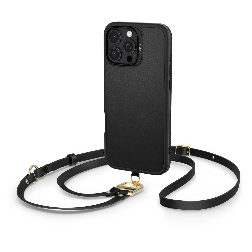 Spigen Cyrill iPhone 16 Pro Classic Charm Mag Σκληρή Θήκη MagSafe με Πλαίσιο Σιλικόνης και Λουράκι - Black