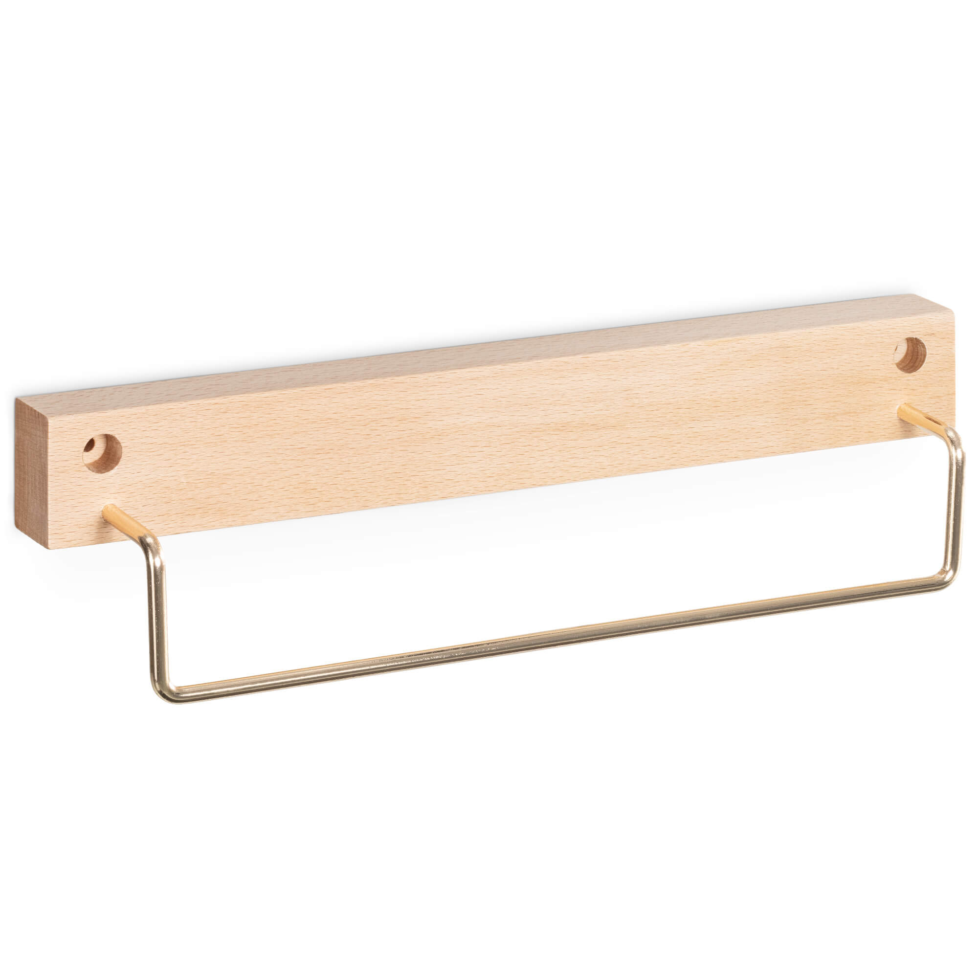 Navaris Επιτοίχια Ξύλινη Βάση Στήριξης για Πετσέτα - 30 x 5,5 x 8 cm - Light Brown / Copper - 54912.21