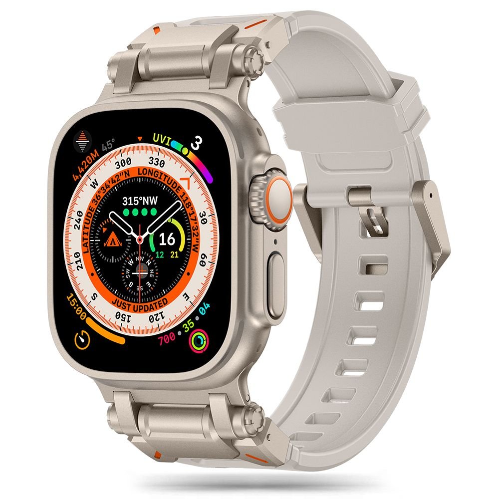 Tech - Protect Λουράκι Apple Watch 4/5/6/7/8/9/10/11 - SE (1/2/3) - ULTRA (1/2/3) - 44/45/46/49mm Delta Pro Λαστιχένιο - Starlight / Titanium