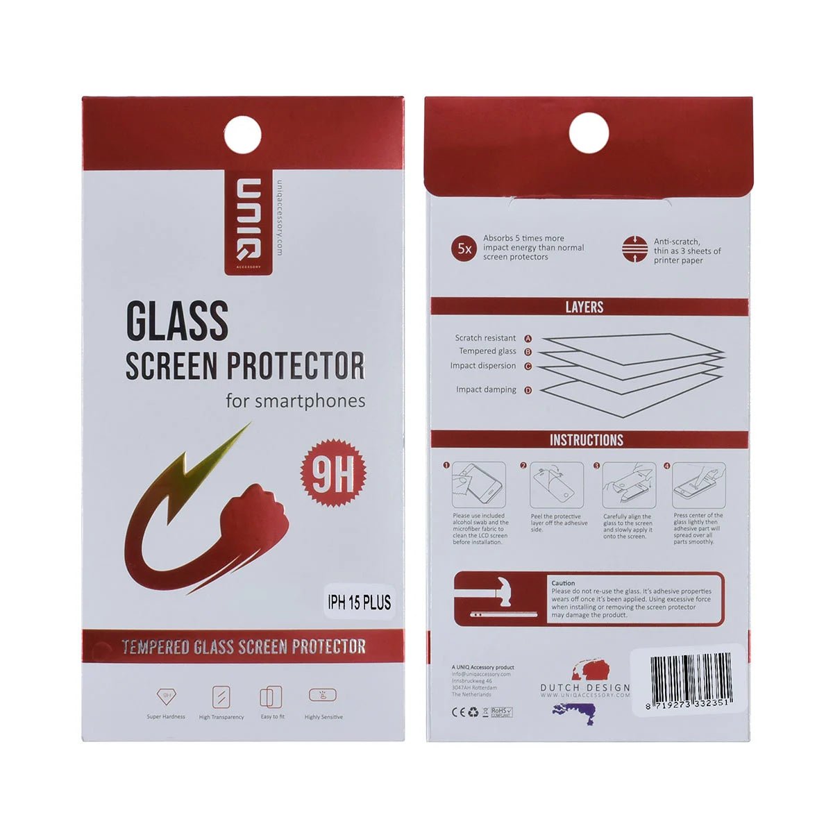 Tuniq iPhone 15 Plus - Προστασία Οθόνης - Αντιχαρακτικό Γυαλί / Tempered Glass - Διάφανο